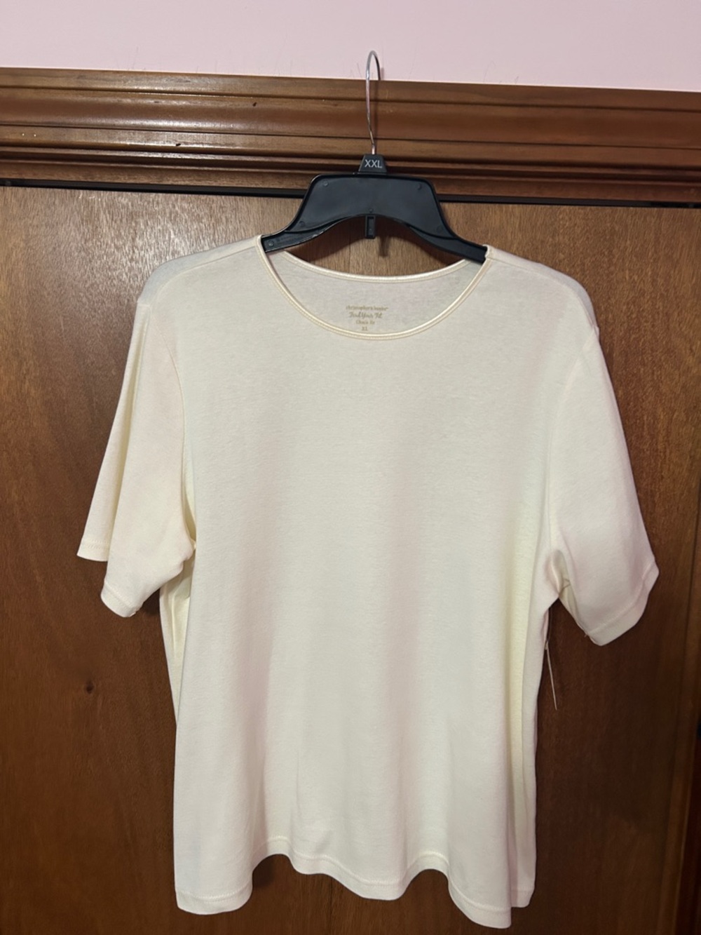 Christopher & Banks Cream Short Sleeve Knit Tee  XL
